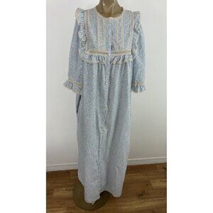 British Collection Women's L Floral Nightgown Granny Cottagecore Cotton Maxi